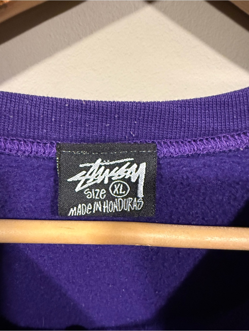 Stussy inspired Purple rework Crewneck with Red Panels and Yellow Logo - Picture 5 of 5